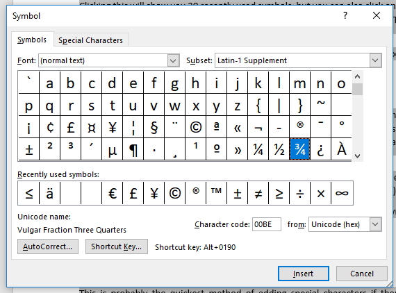 create special characters in word 2010 for mac